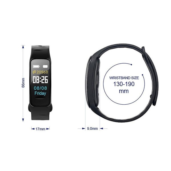 C1 Plus Fashion Health Monitor Fitness Bracelet Smart Sports Watch black Carousel 2