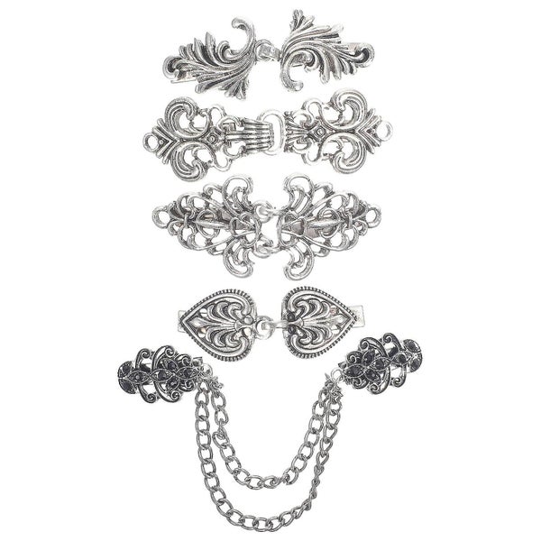 5pcs Sweater Clips Cloak Clasp Cardigan Clip Vintage Collar Shawl Pin Cloak Bro Carousel 1