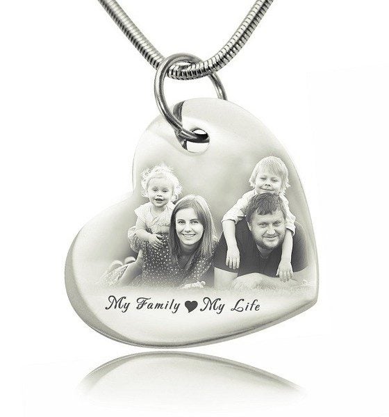 In My Heart Photo Necklace – Silver (we use your photo) Carousel 1