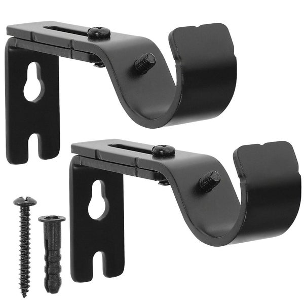 1 Set Curtain Rod Brackets With Screws Home Rod Bracket For Walls Curtain Rod H Carousel 1