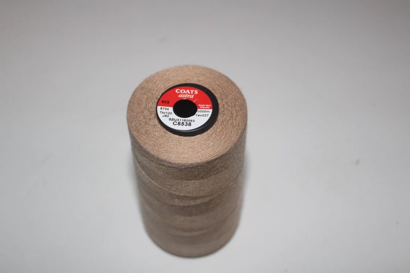 Coats Astra High Grade General Use Spun Polyester - 5000m Tan Light Brown C8538 Carousel 1