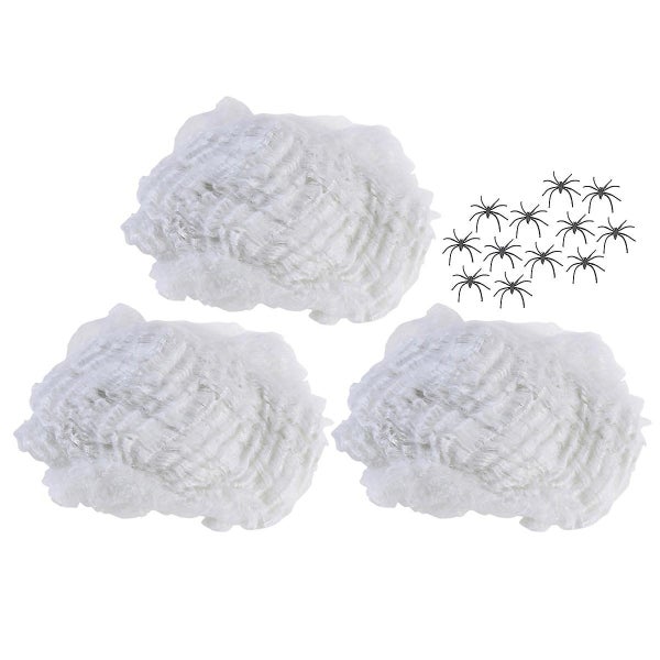 3 Sets Funny Spooky Prank Prop Cobwebs Decoration Spider Web Spider Toy For Hau Carousel 2