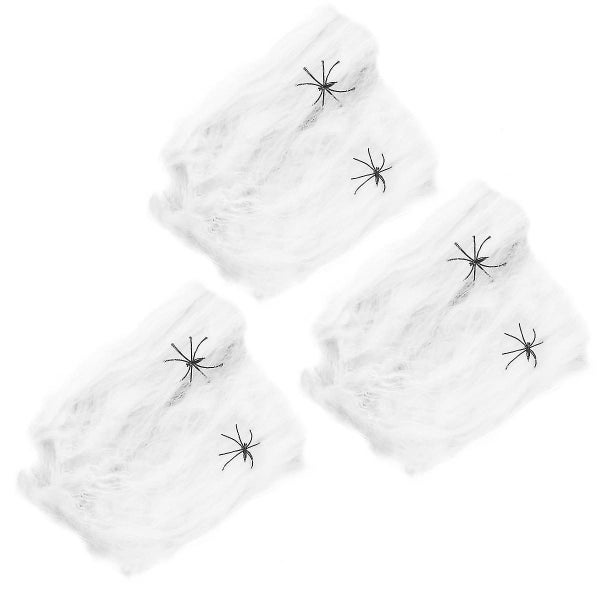 3 Sets Funny Spooky Prank Prop Cobwebs Decoration Spider Web Spider Toy For Hau Carousel 4