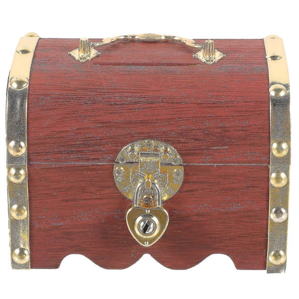 Wooden Piggy Bank Lockable Money Box Wood Treasure Bank Treasure Jar Jewelry St Carousel 1