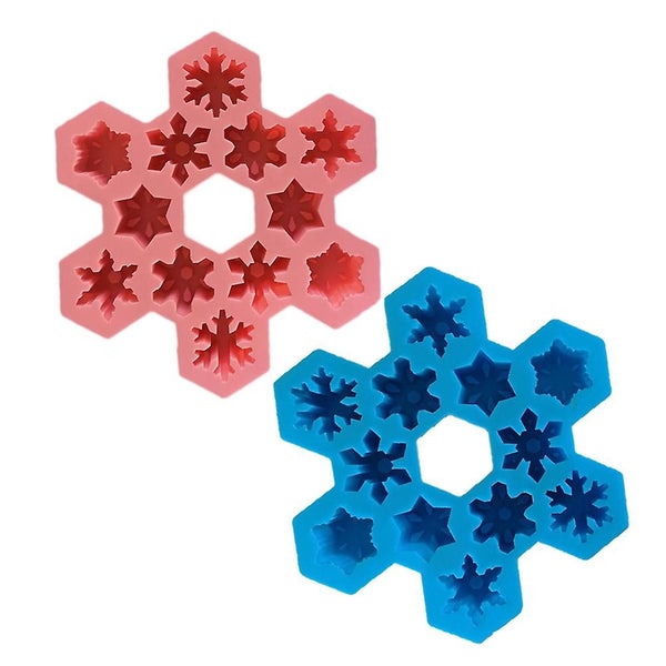 2pcs Snowflake Chocolate Molds Candy Molds Silicone Ice Mold Christmas Silicone Carousel 1