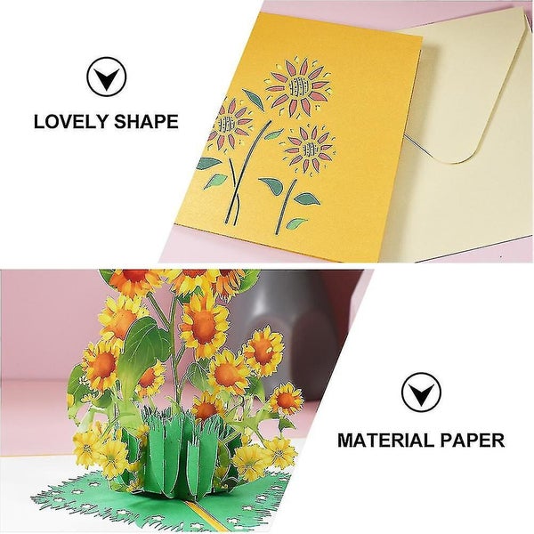 3d Sunflower Greeting Cards Delicate Greeting Cards Colorful Greeting Cards Carousel 2