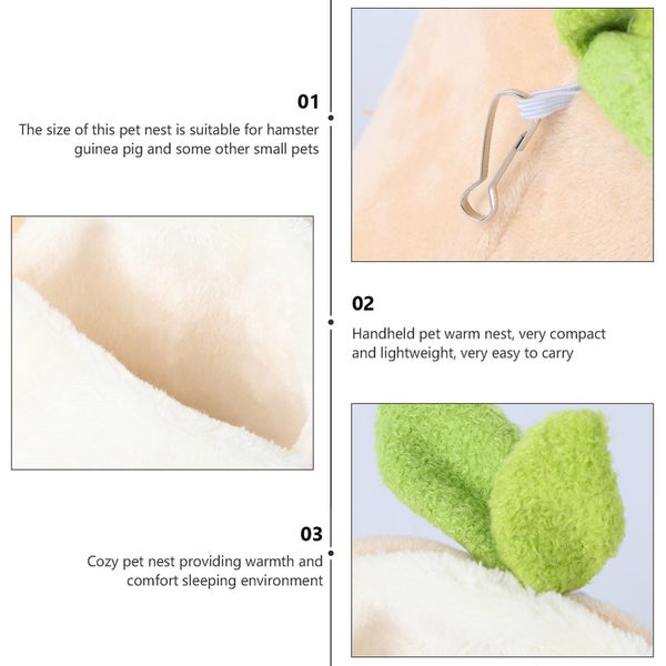 1pc Handheld Pet Warm Den Hamster Nest Guinea Pig Cotton Slipper Mini Nest Carousel 3