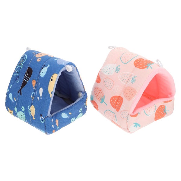 2 Pcs Winter Tent Pet Warm Bed Small Animal Bed Squirrel House Bedding Hamster Carousel 1