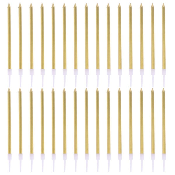 30pcs Atmosphere Decorative Candles Pearlescent Golden Plating Romantic Slender Carousel 1