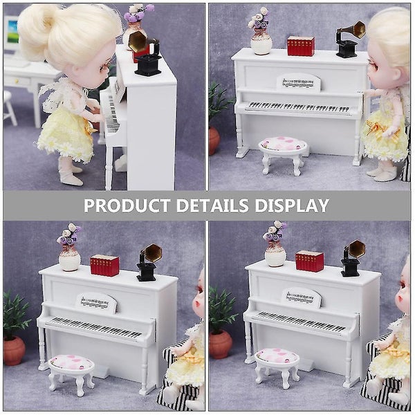 Kids Musical Toys Micro Landscape Decor Miniature Piano Model Miniature Grand P Carousel 2