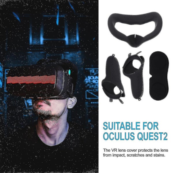 1 Set Protective Case Hard Silicone Case Compatible For Oculus Quest2 black Carousel 3