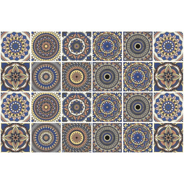 24pcs Ethnic Style Tile Stickers Tile Decals Kitchen Peel And Stick Wall Tile S Carousel 1