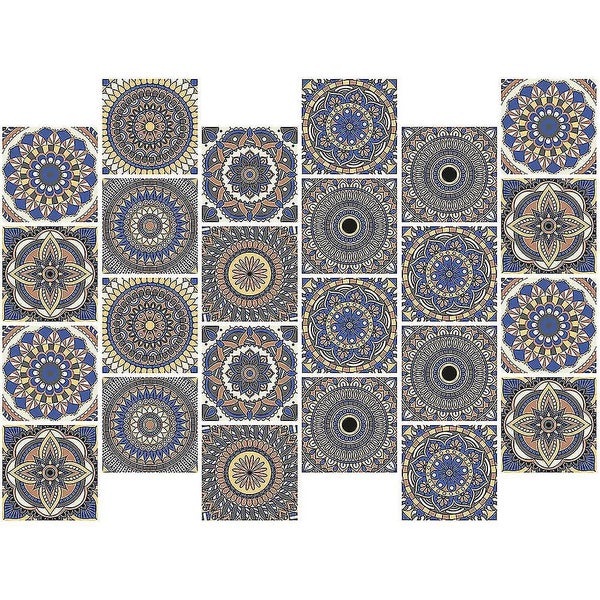 24pcs Ethnic Style Tile Stickers Tile Decals Kitchen Peel And Stick Wall Tile S Carousel 2