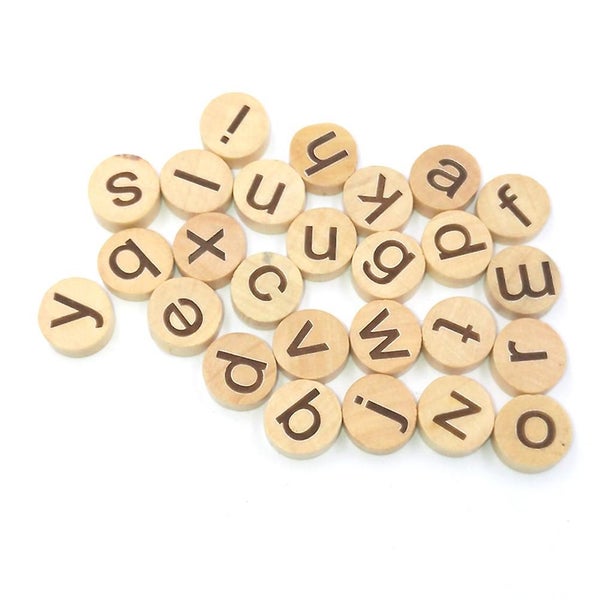 78 Pcs Wood Crafts Kids Kids Learning Toy Wood Crafts Decoration Alphabet Piece Carousel 2