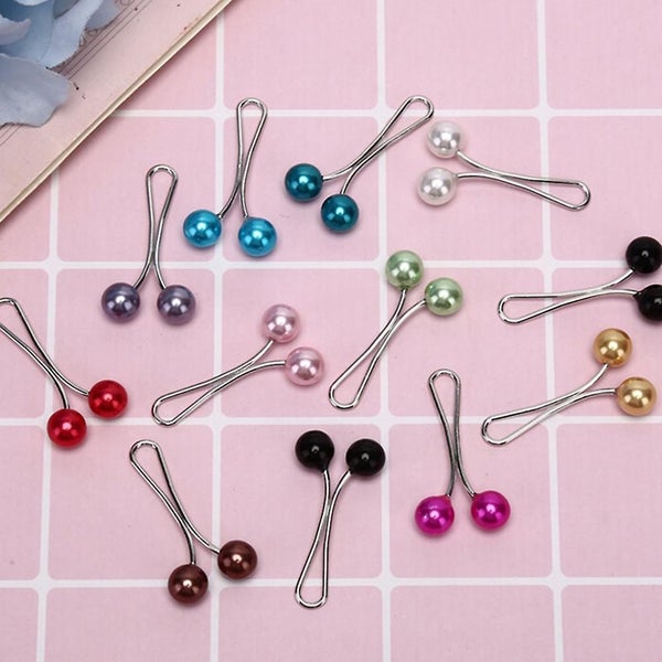 24pcs U shaped Pearl Scarf Brooch Pin Headscarf Muslim Hijab Fixed Pin Clips Carousel 4