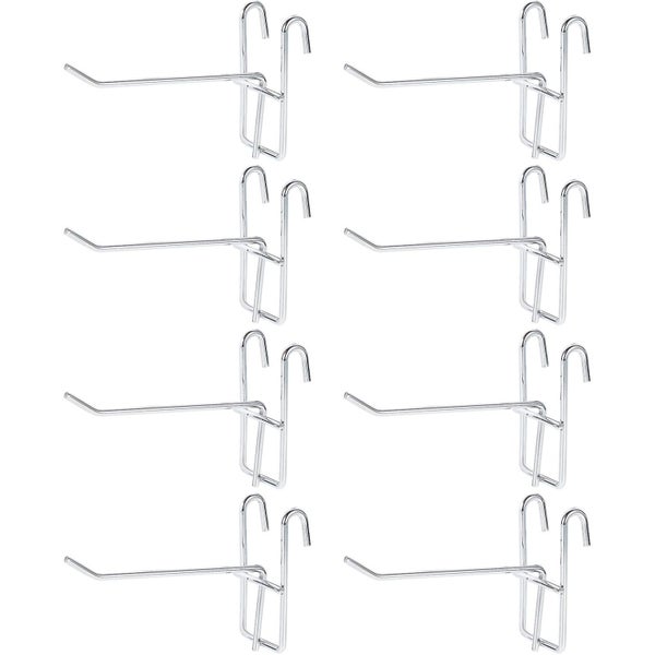 20 Pcs Metal Hangers Heavy Duty Grid Wall Hanger Peg Boards Shelfing Hook Grid Carousel 1
