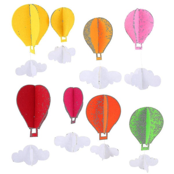1 Set Colored Hot Air Balloon Pendant Classroom Corridor Decorative Pendant Carousel 2