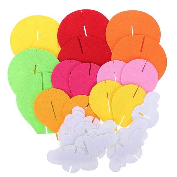 1 Set Colored Hot Air Balloon Pendant Classroom Corridor Decorative Pendant Carousel 4