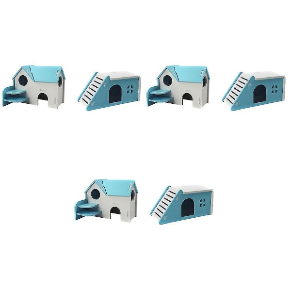 6 Pcs Pvc Bed House Cage Dual Layer Villa Toy For Pet Rat Mouse Dwarf Hamster Carousel 2