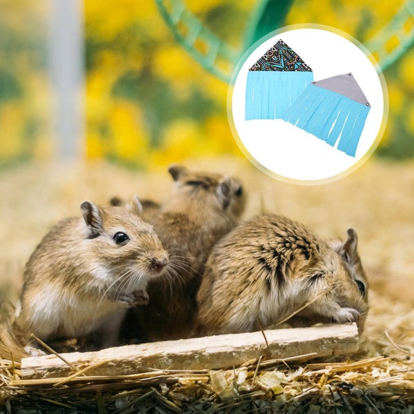 2 Pcs Decorative Curtains Chinchilla Cave Fleece Forest Hideaway Guinea Pig Hid Carousel 2