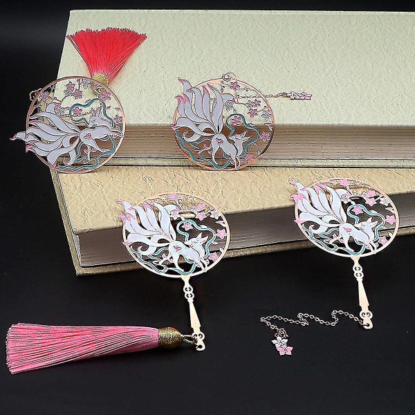 Chinese Gifts Retro Bookmarks Gift Metal Bookmark Key Chains Tassel Book Page H Carousel 3