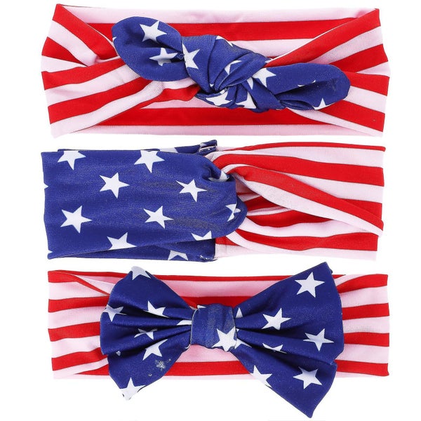 3 Pcs Baby Girl Hair Accessories Baby Headband Baby American Headwear National Carousel 1