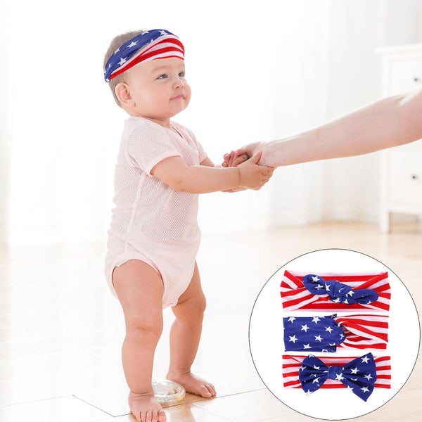 3 Pcs Baby Girl Hair Accessories Baby Headband Baby American Headwear National Carousel 5