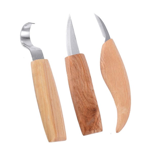 3 Pcs Wood Carving Set Spoon Chisels Hand Tools Knives Woodworking Stainless St Carousel 1