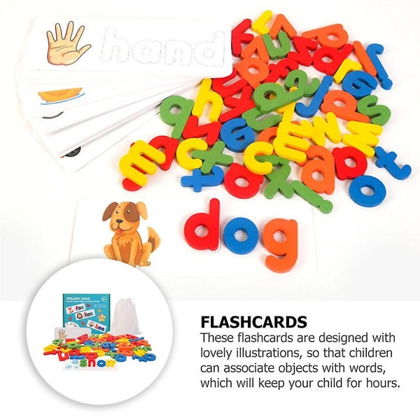 1 Set English Word Spelling Games Learning Toys Alphabet Flash Cards Toy Kit Carousel 2
