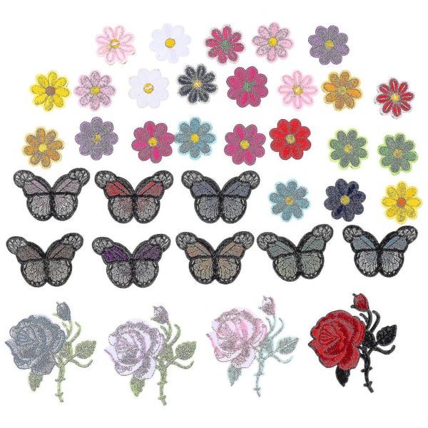 36 Pcs Embroidery Accessories Iron Patches Jeans Flower Iron On Appliques Flowe Carousel 1