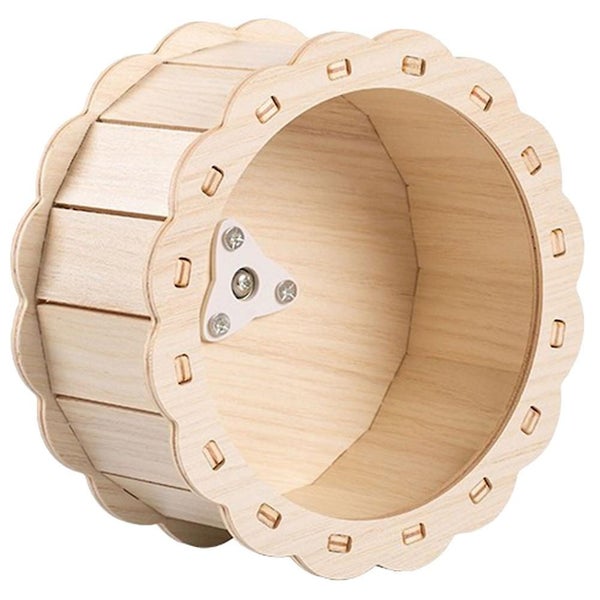 Wooden Running Wheel Plaything For Small Pet Hamster Running Wheel Toy Carousel 1