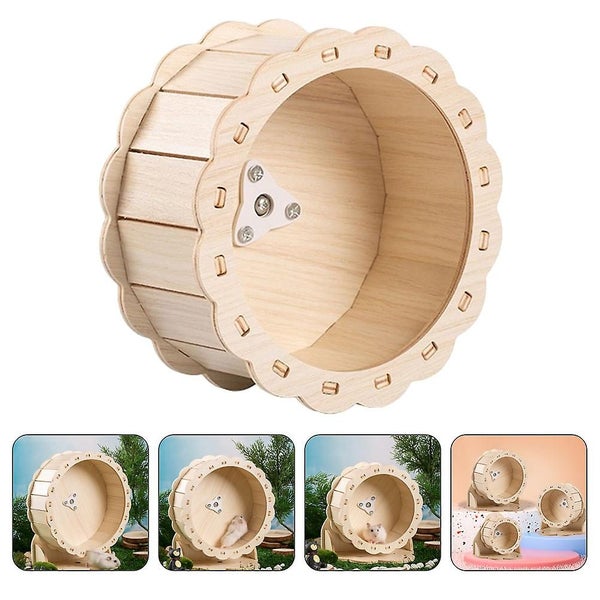 Wooden Running Wheel Plaything For Small Pet Hamster Running Wheel Toy Carousel 3