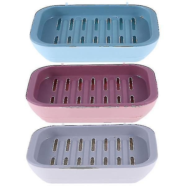3pcs Soap Dish Wall Mounted Leachate Tray Soap Box Soap Holder Bathroom Accesso Carousel 1