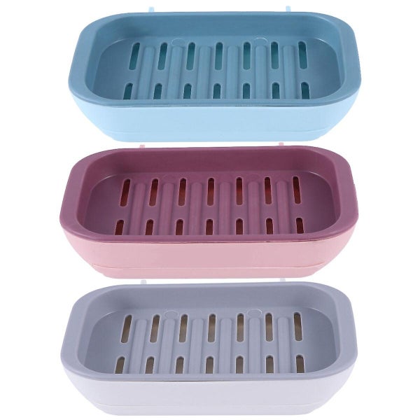 3pcs Soap Dish Wall Mounted Leachate Tray Soap Box Soap Holder Bathroom Accesso Carousel 2