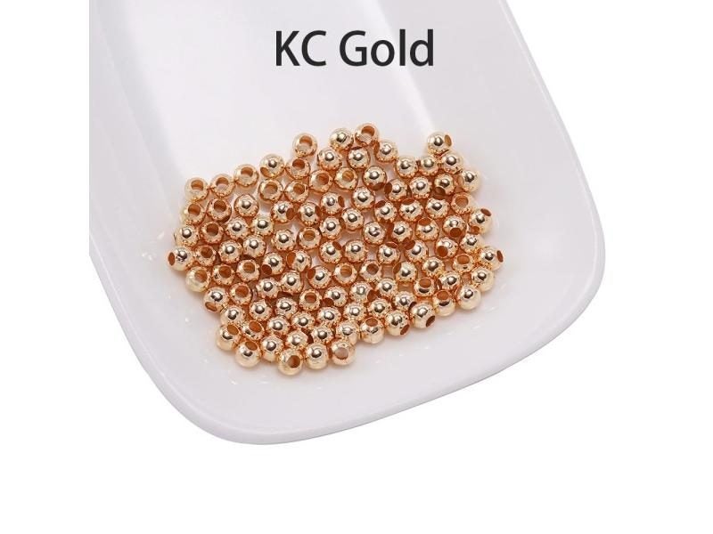 30-500pcs/lot 2-10mm Gold Round Spacer Bead Ball End Metal Seed Beads For DIY Carousel 1