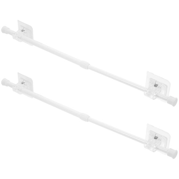 2 Sets Curtain Telescoping Rod Bathroom Curtain Rod Clamp Hook Support Frame Carousel 2