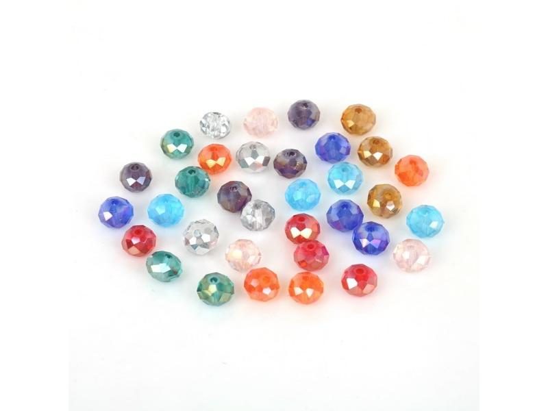 2mm-8mm Rondelle Faceted Glass Beads For DIY Bracelet Jewelry Carousel 1