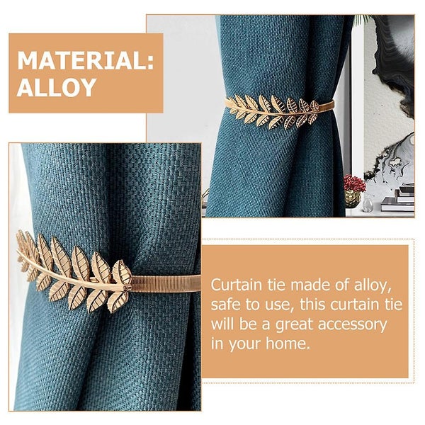 2 Pcs Metallic Curtains Metal Curtain Clip Curtain Rope Decorative Curtain Tieb Carousel 2