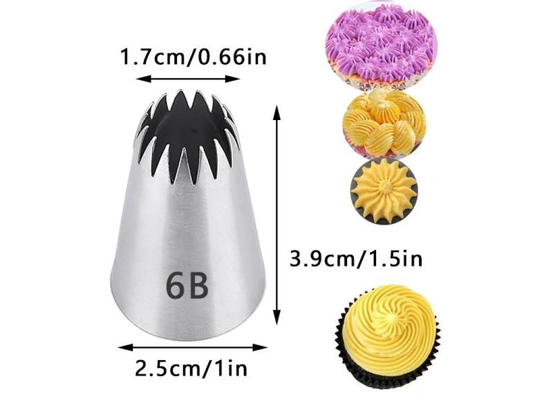 Nozzle Cake Decorating Tips Stainless Steel Icing Piping Nozzle 6B# Carousel 1