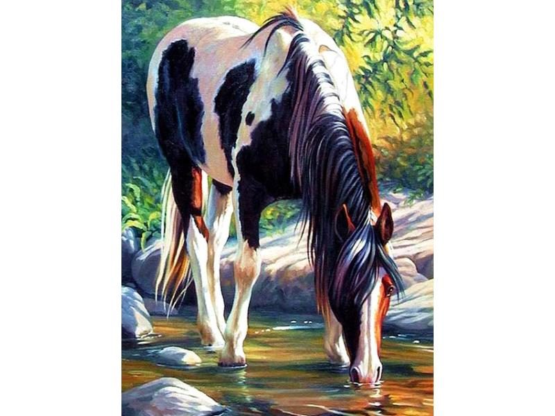 Huacan Diamond Embroidery Horse Diamond Mosaic Rhinestones DIY Home Decor Carousel 1