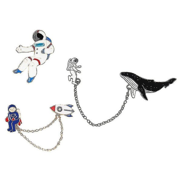 3 Sets Of Japanese Brooches Cartoon Brooches Alloy Brooches Astronaut Brooches Carousel 2
