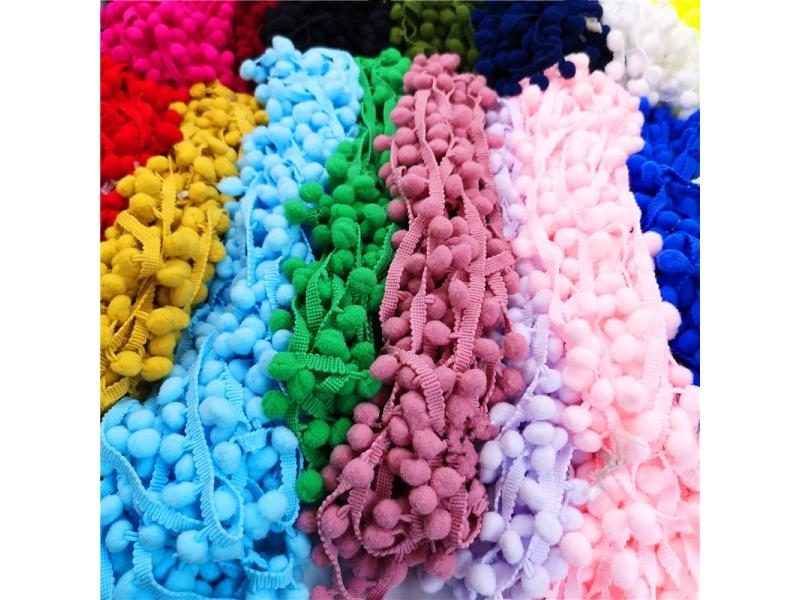 2 Yards Pom Pom Lace Trim Ball Ribbon MINI Pearl Pompom Fringe Ribbon Sewing Carousel 2