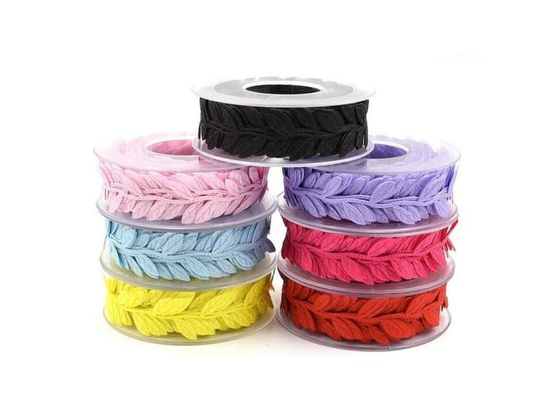 Popular Embroidery Leaf Flower Lace Fabric Trim Ribbon DIY Sewing Applique Carousel 2