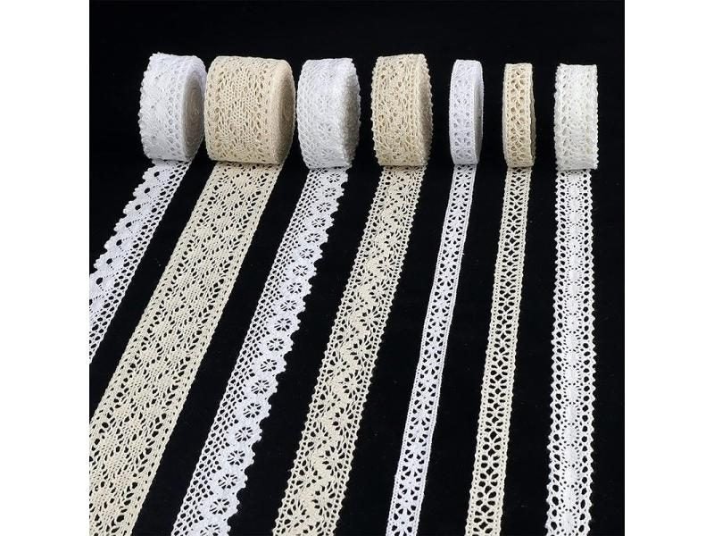 2 5 Yards Cotton Lace Trim For Sewing Craft Wedding Decor White Beige Carousel 2