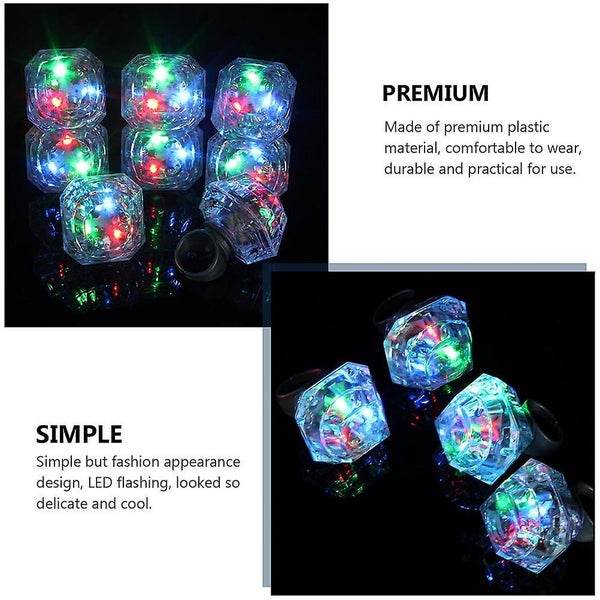 16 Pcs Bulk Kids Gifts Figner Glitter Ring Led Bumpy Rings Bachelorette Party L Carousel 3