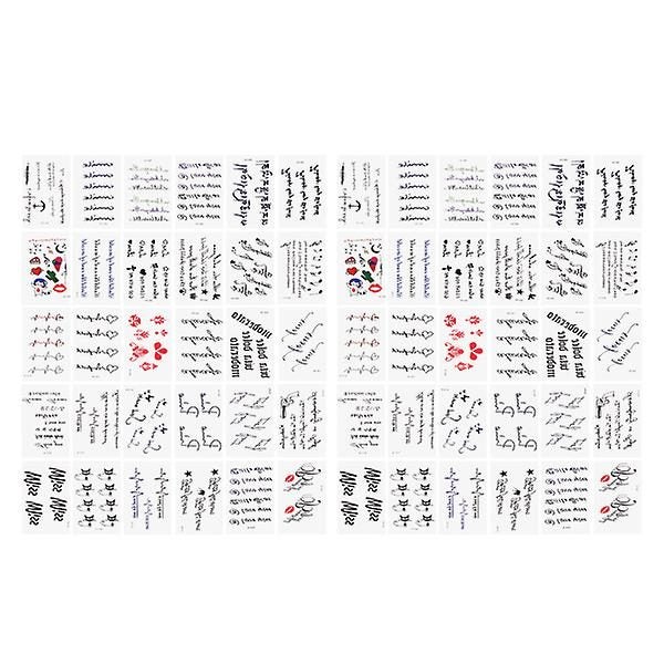 2 Sets Sticker Letters Temporary Tattoos Temporary Tattoos Sticker629635623918091125