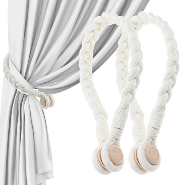 2pcs Curtain Tiebacks Rope Drape Tie Drapery Decor Magnetic Curtain Holdback Carousel 1