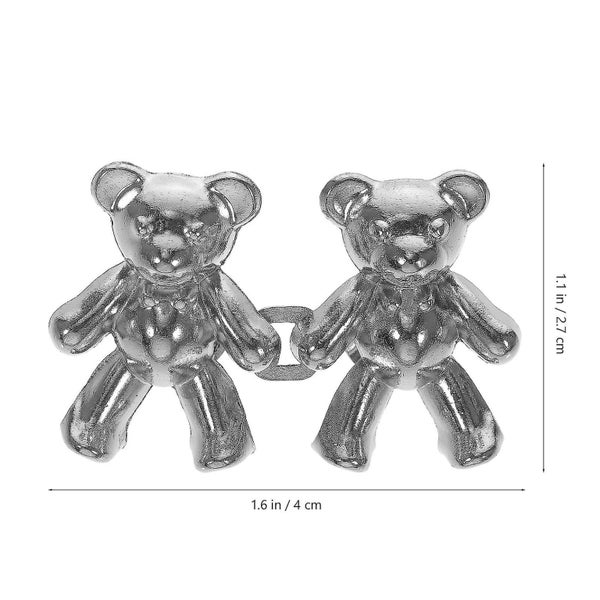 2 Pairs Bear Button Pins Adjustable Jean Buttons Pins Pant Clips Nail free Reus Carousel 2
