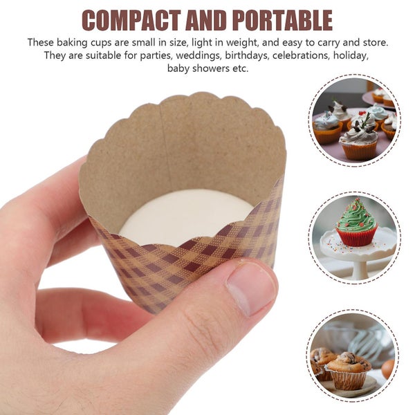 100 Pcs Cupcake Wrappers English Muffins Oil Proof Paper Cake Holder Cake Baki Carousel 2
