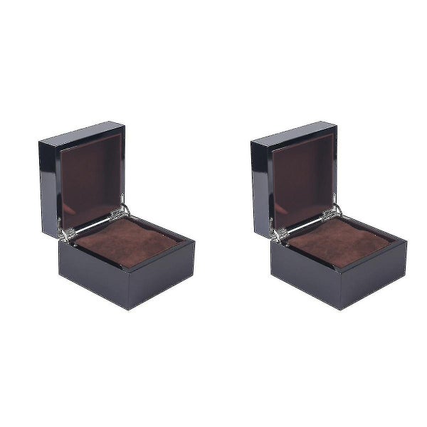 2pcs Superior Quality Watch Box Black Varnish Wooden Watch Box Storage Organize Carousel 1